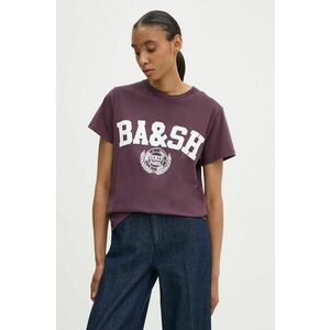 BA&SH tricou din bumbac femei, culoarea violet, 1H24IONI imagine