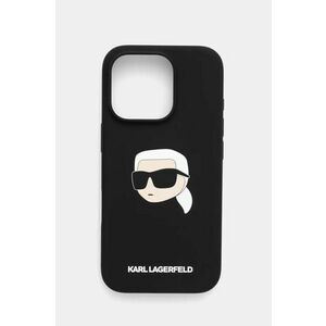 Karl Lagerfeld etui pentru telefon iPhone 16 Pro 6.3 culoarea negru, KLHMP16LSKHPPLK imagine