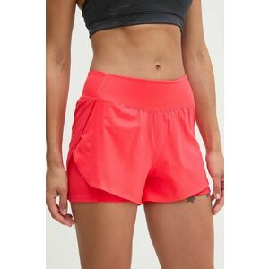 Under Armour pantaloni scurți de antrenament Flex culoarea rosu, neted, high waist imagine