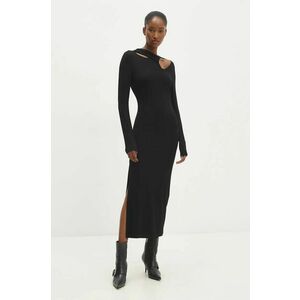 Answear Lab rochie culoarea negru, midi, mulata imagine