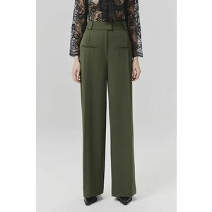 Answear Lab pantaloni femei, culoarea verde, lat, high waist imagine