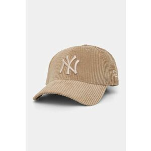 New Era șapcă de baseball din bumbac NEW YORK YANKEES culoarea bej, cu imprimeu, 60565329 imagine