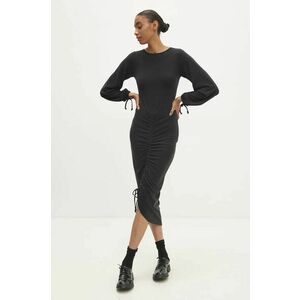 Answear Lab rochie culoarea negru, midi, mulata imagine