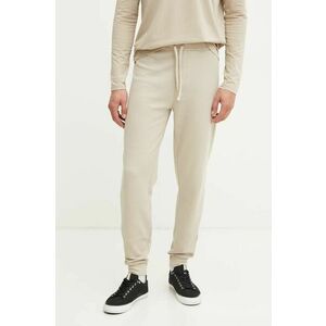 BOSS pantaloni de trening culoarea bej, neted imagine