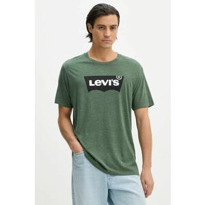 Levi's tricou din bumbac barbati, culoarea verde, cu imprimeu imagine