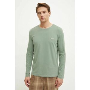 BOSS longsleeve barbati, culoarea verde, neted imagine