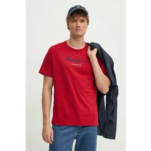 Pepe Jeans tricou din bumbac Eggo barbati, culoarea rosu, cu imprimeu, PM508208 imagine