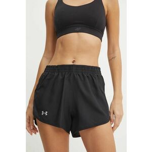 Under Armour pantaloni scurți de alergare Fly By culoarea negru, neted, high waist imagine