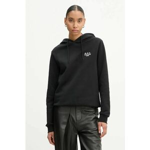 A.P.C. bluza hoodie standard rue madame GOTS culoarea negru, cu glugă, melanj, COHBV.M27914 imagine