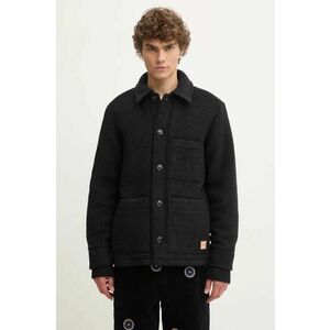 A.P.C. jachetă tip cămașă din lână veste emile patch culoarea negru, de tranzitie, WVBCA.H02961 imagine