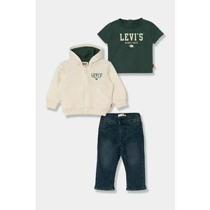 Levi's compleu bebe CORE ZIP UP HOODIE SET culoarea bej, 6EL323 imagine