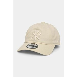 New Era șapcă de baseball din bumbac NEW YORK YANKEES culoarea bej, cu imprimeu, 60565106 imagine