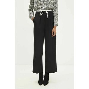 Answear Lab pantaloni femei, culoarea negru, drept, high waist imagine