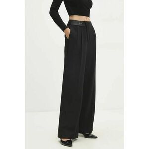 Answear Lab pantaloni femei, culoarea negru, drept, high waist imagine