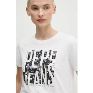 Pepe Jeans tricou din bumbac GLORIA femei, culoarea alb, PL505964 imagine