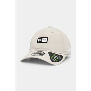 New Era șapcă culoarea bej, neted, 60565319 imagine