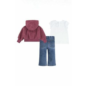 Levi's compleu bebe ZIP HOODIE & WIDE LEG culoarea roz, 1EK978 imagine