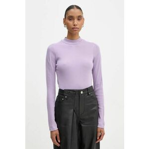 G-Star Raw longsleeve femei, culoarea violet, cu turtleneck, D25033-D850 imagine