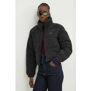 Tommy Jeans geacă femei, culoarea negru, de tranzitie, oversize, DW0DW19689 imagine