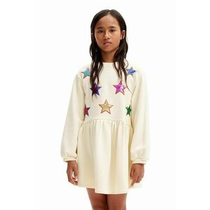 Desigual rochie din bumbac pentru copii culoarea alb, mini, evazati, 24WGVK18 imagine