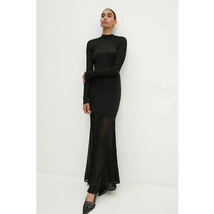 Gestuz rochie culoarea negru, maxi, mulata, 10909412 imagine