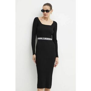 Karl Lagerfeld rochie culoarea negru, mini, mulata, 246W1326 imagine