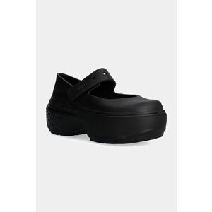 Crocs balerini Stomp Mary Jane culoarea negru, 209939 imagine