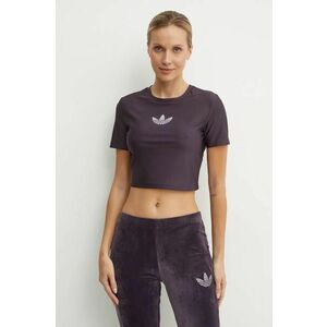 adidas Originals tricou Bling Tee femei, culoarea violet, IZ3439 imagine