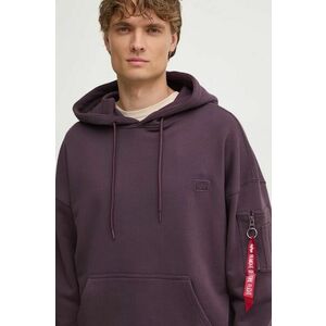 Alpha Industries bluza Essentials RL barbati, culoarea violet, cu glugă, neted, 146335 imagine