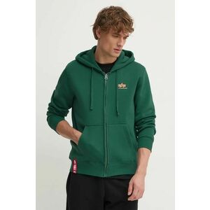 Alpha Industries bluza barbati, culoarea verde, cu glugă, cu imprimeu, 118342 imagine