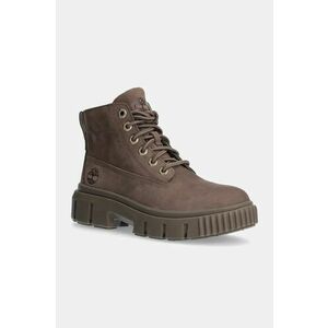 Timberland bocanci din piele intoarsa Greyfield femei, culoarea maro, cu platforma, TB0A2FT6EM51 imagine