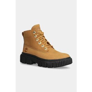 Timberland bocanci de piele Greyfield femei, culoarea maro, cu toc plat, TB0A5RP42311 imagine