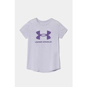 Under Armour tricou copii culoarea violet imagine