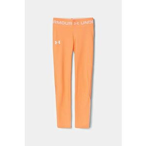 Under Armour leggins copii culoarea portocaliu, neted imagine