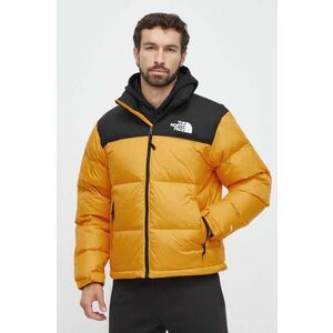 The North Face geaca de puf barbati, culoarea galben, de iarna imagine