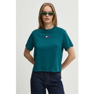 Tommy Jeans tricou femei, culoarea verde, DW0DW17391 imagine