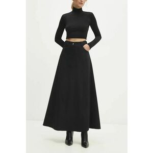 Answear Lab fusta jeans culoarea negru, maxi, evazati imagine