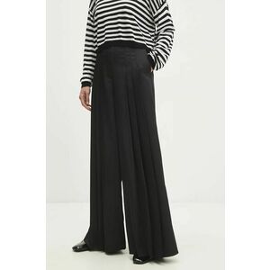 Answear Lab pantaloni femei, culoarea negru, lat, high waist imagine