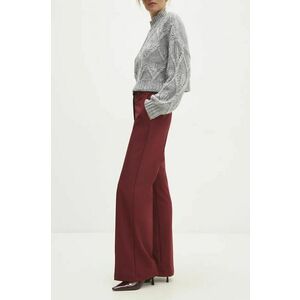 Answear Lab pantaloni femei, culoarea rosu, evazati, high waist imagine