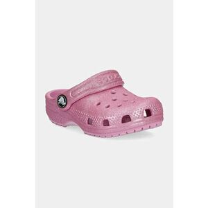 Crocs slapi copii CLASSIC GLITTER CLOG culoarea roz, 206992 imagine