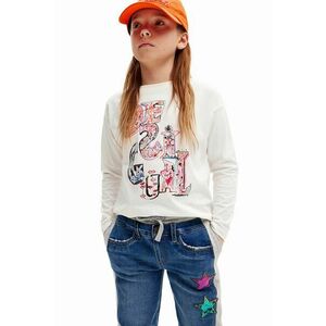 Desigual longsleeve din bumbac pentru copii culoarea alb, 24WGTK18 imagine