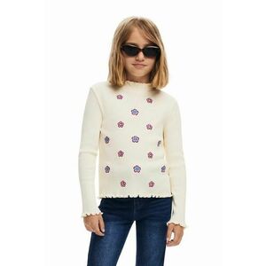 Desigual longsleeve din bumbac pentru copii culoarea bej, cu turtleneck, 24WGTK02 imagine