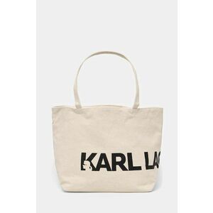 Karl Lagerfeld geanta de bumbac culoarea bej, 246W3886 imagine