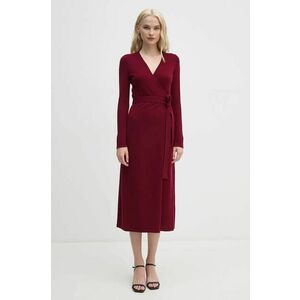 DIANE VON FURSTENBERG rochie din lana culoarea bordo, maxi, evazati, DVFMR43E00 imagine