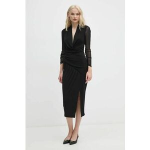 DIANE VON FURSTENBERG rochie culoarea negru, maxi, mulata, DVFDW3S015 imagine