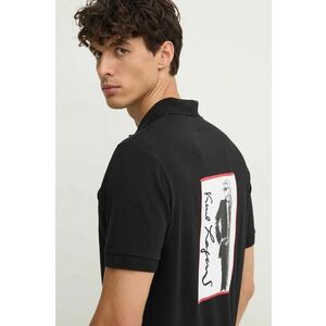 Karl Lagerfeld tricou polo barbati, culoarea negru, cu imprimeu, 544221.745026 imagine