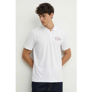 Karl Lagerfeld tricou polo barbati, culoarea alb, cu imprimeu, 544221.745026 imagine