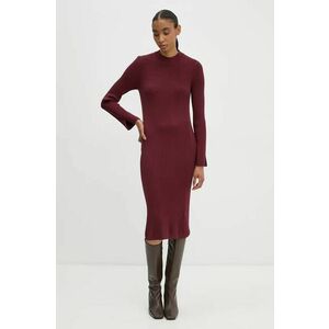 Marc O'Polo rochie din bumbac culoarea bordo, midi, drept, 409504567097 imagine