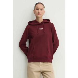 Tommy Jeans bluza femei, culoarea bordo, cu glugă, neted, DW0DW19712 imagine