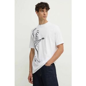 Karl Lagerfeld tricou din bumbac barbati, culoarea alb, cu imprimeu, 544225.755444 imagine